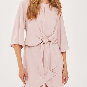 Topshop front tie pink dress